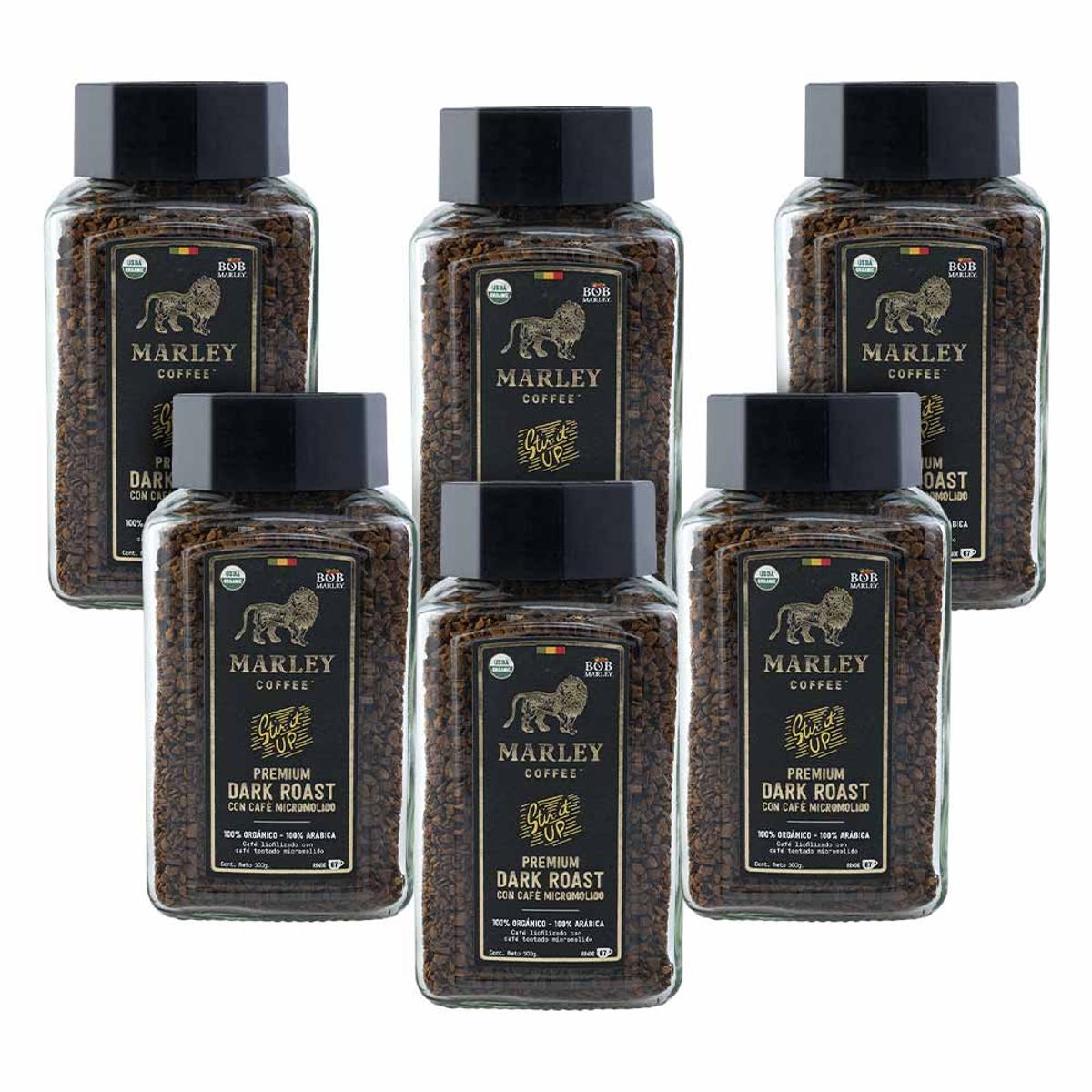 MARLEY COFFEE - Pack 6x Café orgánico liofilizado Stir It Up 100 g