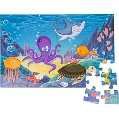 GENERICO - Rompecabezas Para Niños 48 Piezas Tamaño Grande Mundo Marino.