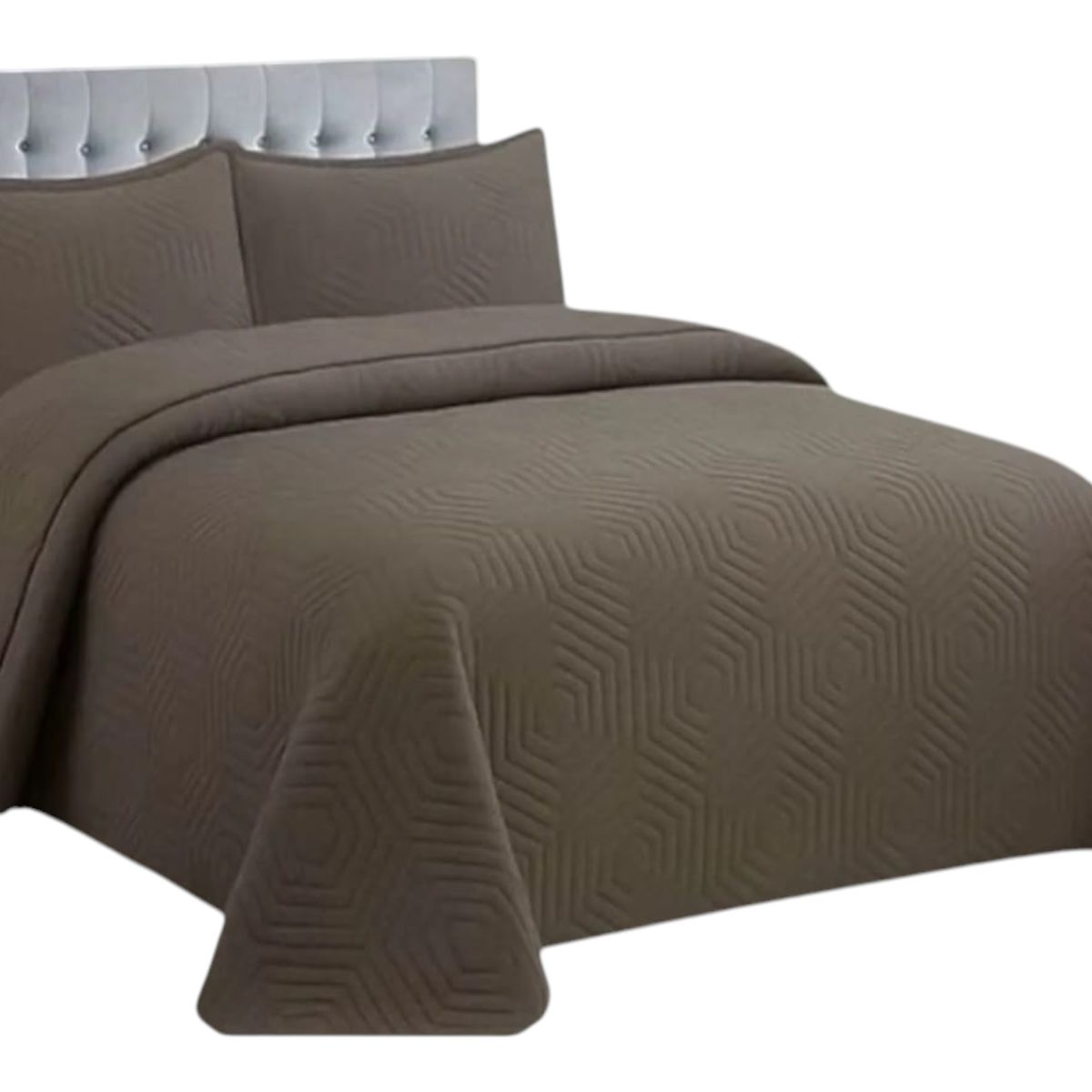 GENERICO - Cubrecama Quilt De Verano 2 Plazas Color Marrón