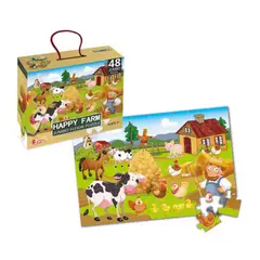 GENERICO - Rompecabezas Para Niños 48 Piezas Tamaño Grande granja