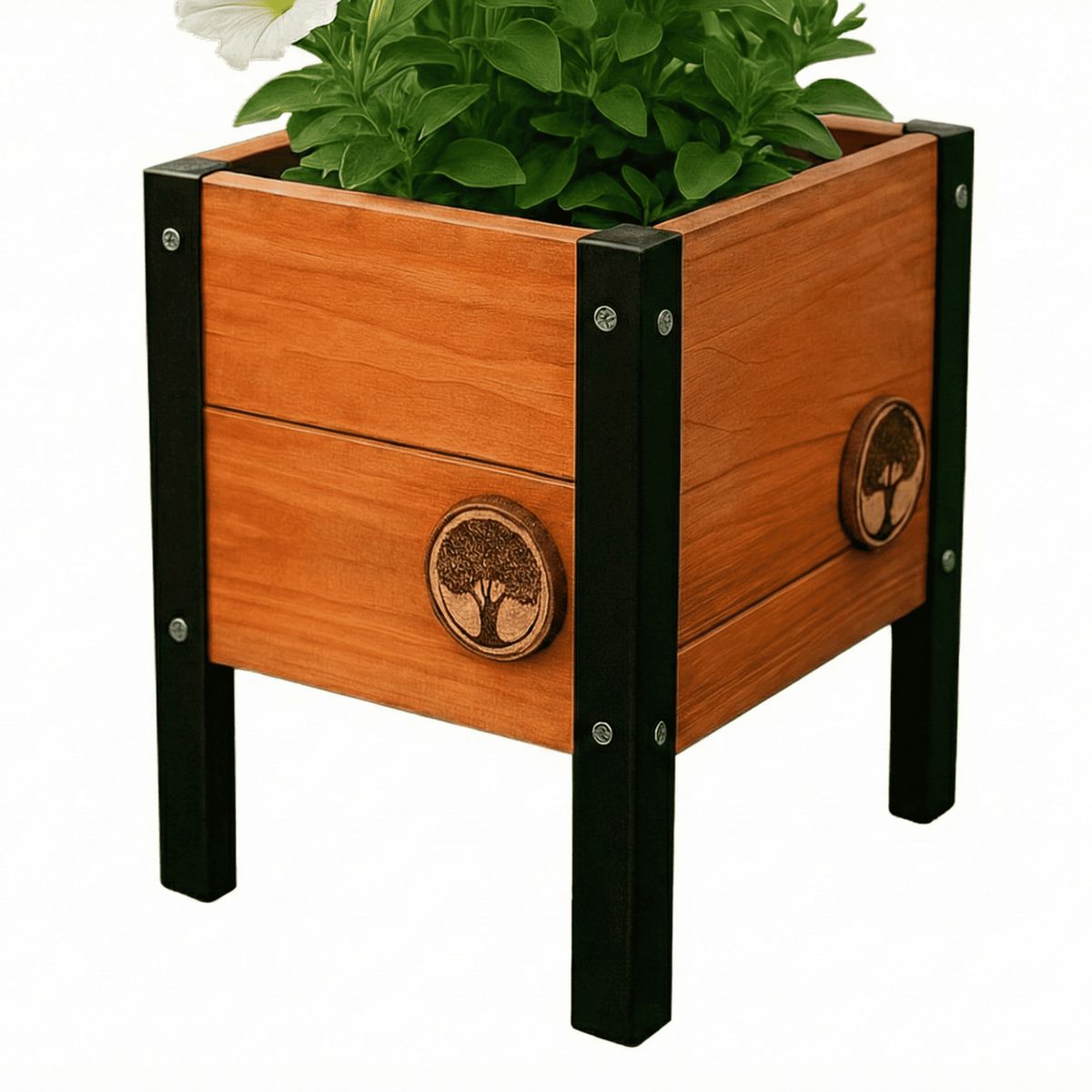 GENERICO - Jardinera Macetero De Madera Cuadrada Diseño Industrial