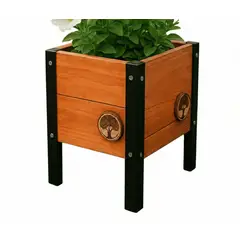 GENERICO - Jardinera Macetero De Madera Cuadrada Diseño Industrial