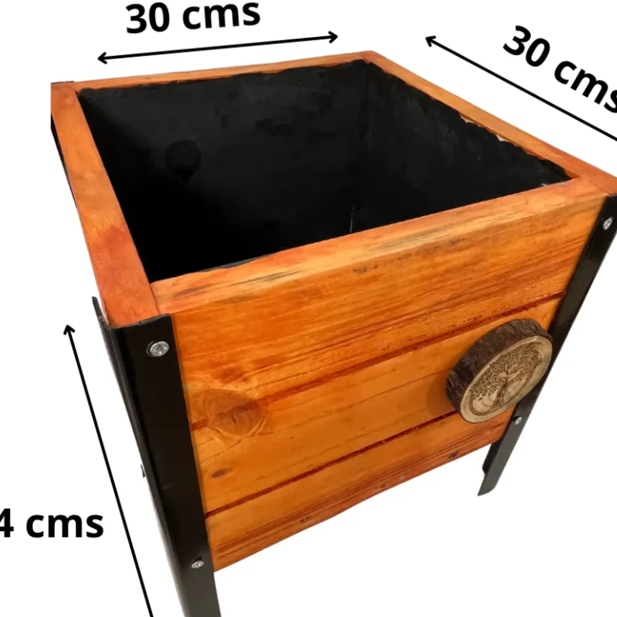 GENERICO - Jardinera Macetero De Madera Cuadrada Diseño Industrial