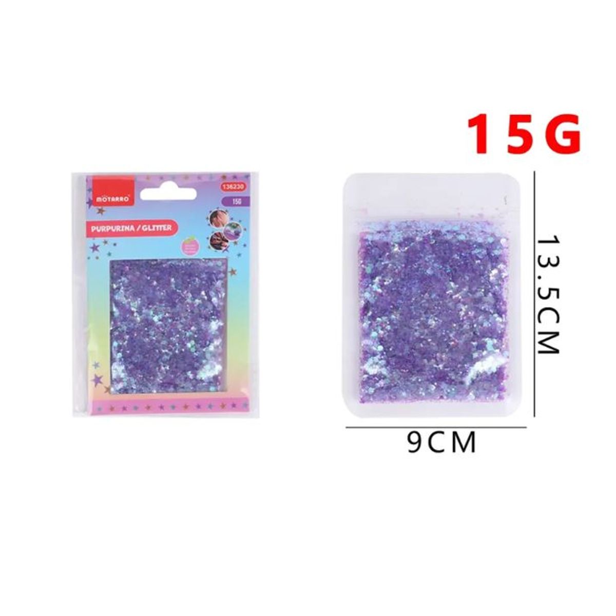 GENERICO - Escarcha Morado 135x9cm 15G