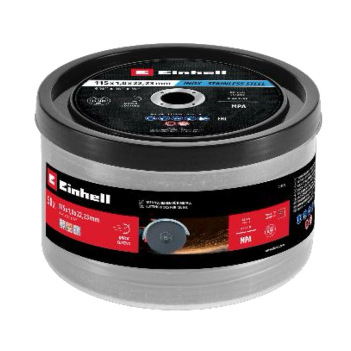 EINHELL - DISCO CORTE 4 1/2 1MM INOX LATA 50 UNI EINHELL