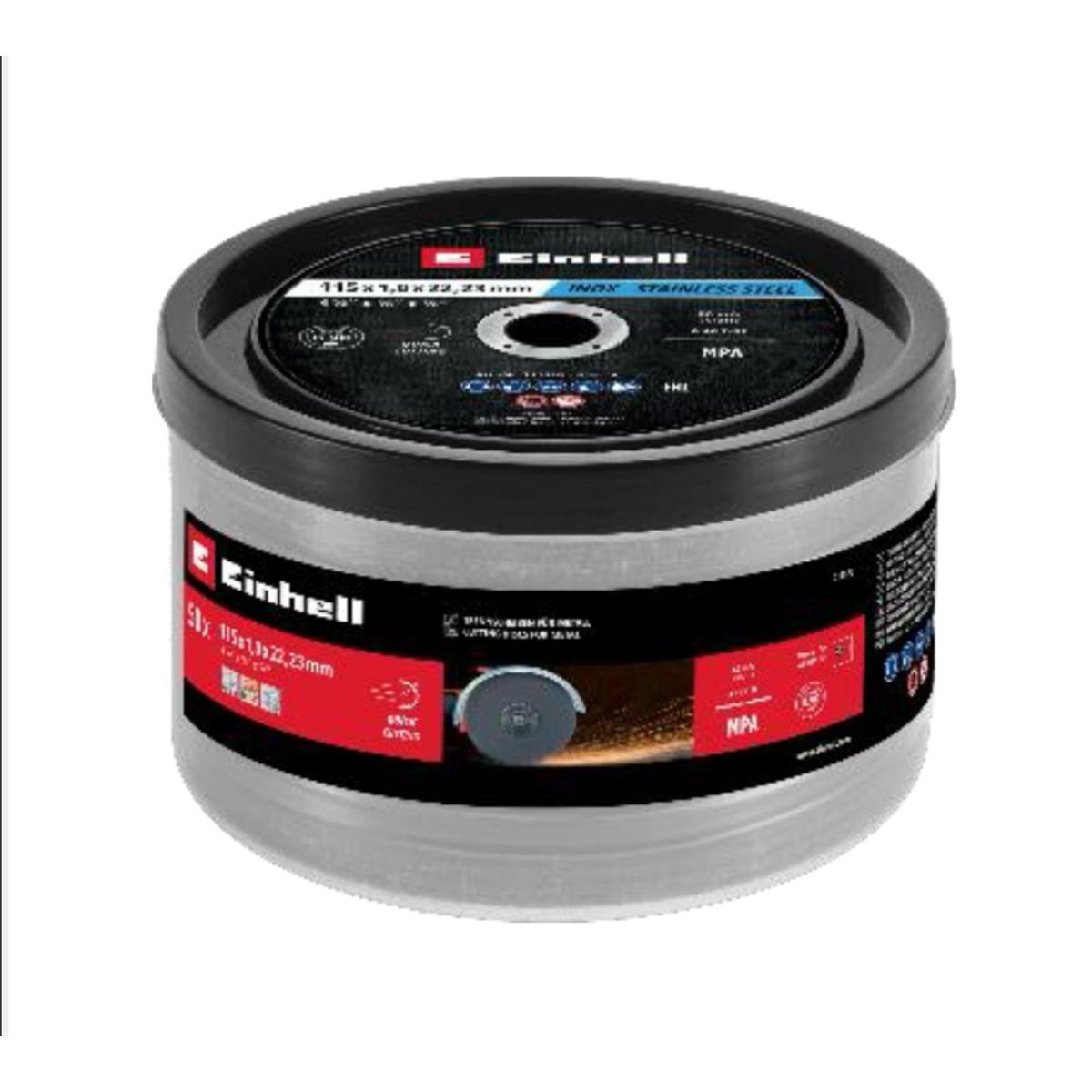 EINHELL - DISCO CORTE 4 1/2 1MM INOX LATA 50 UNI EINHELL
