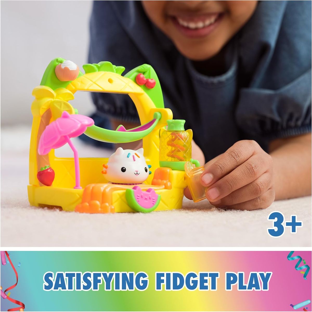 GABBYS DOLLHOUSE - Gabbys Dollhouse - Juego de Balcón de Batido de Frutas de Cakey