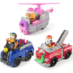 PAW PATROL - Pack de Vehículos Navideños Chase Marshall Skye