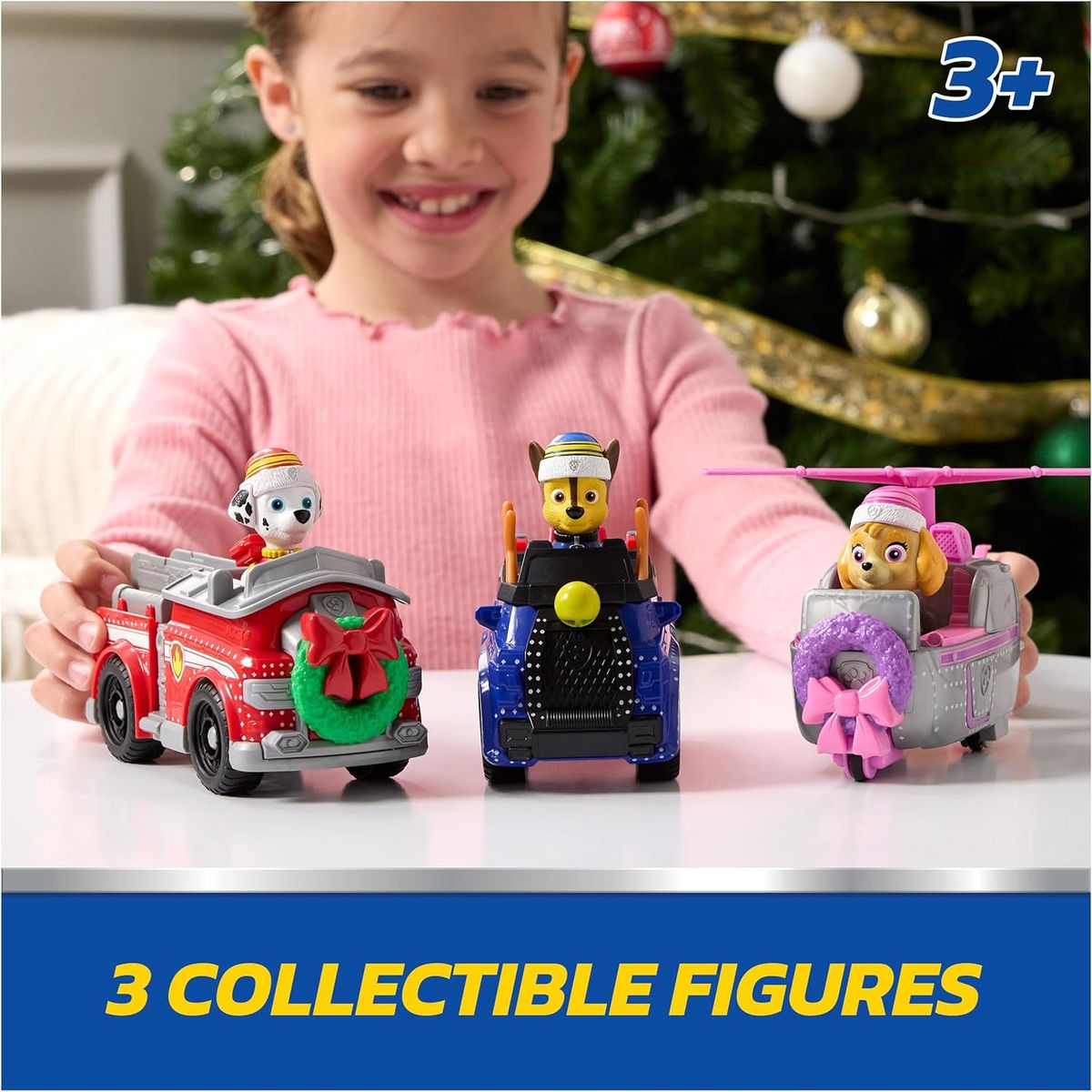 PAW PATROL - PAW Patrol Pack de Vehículos Navideños Chase Marshall Skye