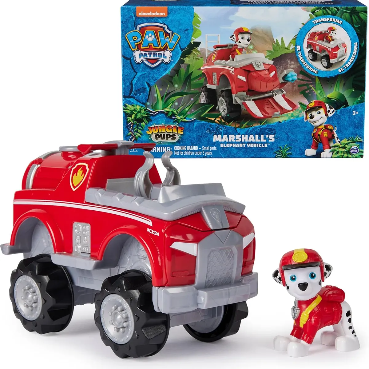 PAW PATROL - PAW Patrol Los cachorros de la selva - Vehículo Elefante de Marshall