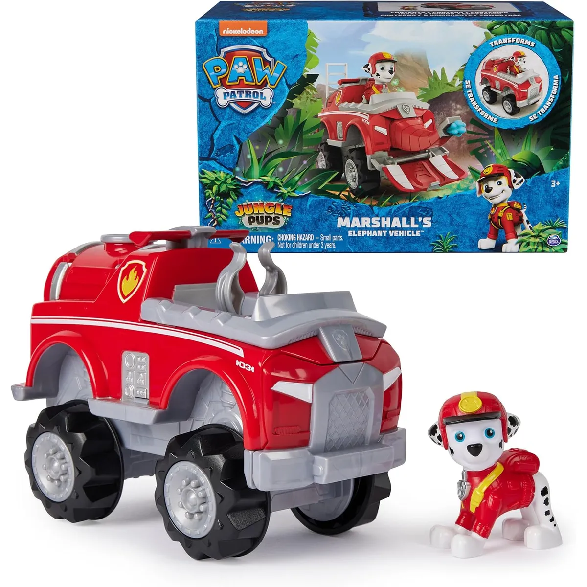 PAW PATROL - PAW Patrol Los cachorros de la selva - Vehículo Elefante de Marshall