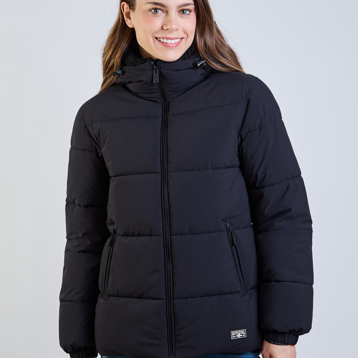 RIP CURL - Parka Coral Rose Negro Mujer Rip Curl
