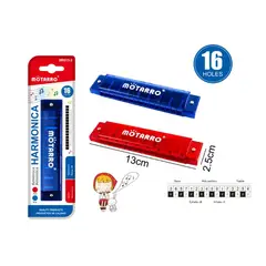 GENERICO - Armónica Plastico Rojo o Azul 16Holes