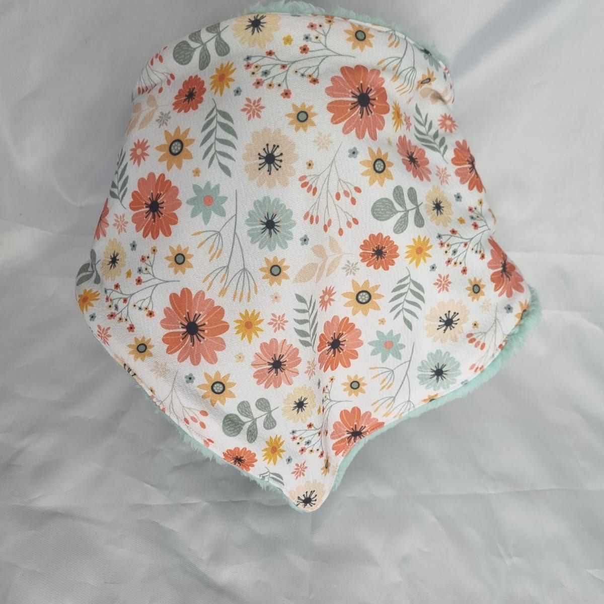EL ESPACIO DE TOMMY - Bandana invierno mujer flores naranjas