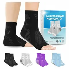 COMPUTECH - Medias De Compresion Varices Neuropatia Calcetines Diabetes LXL - Negro