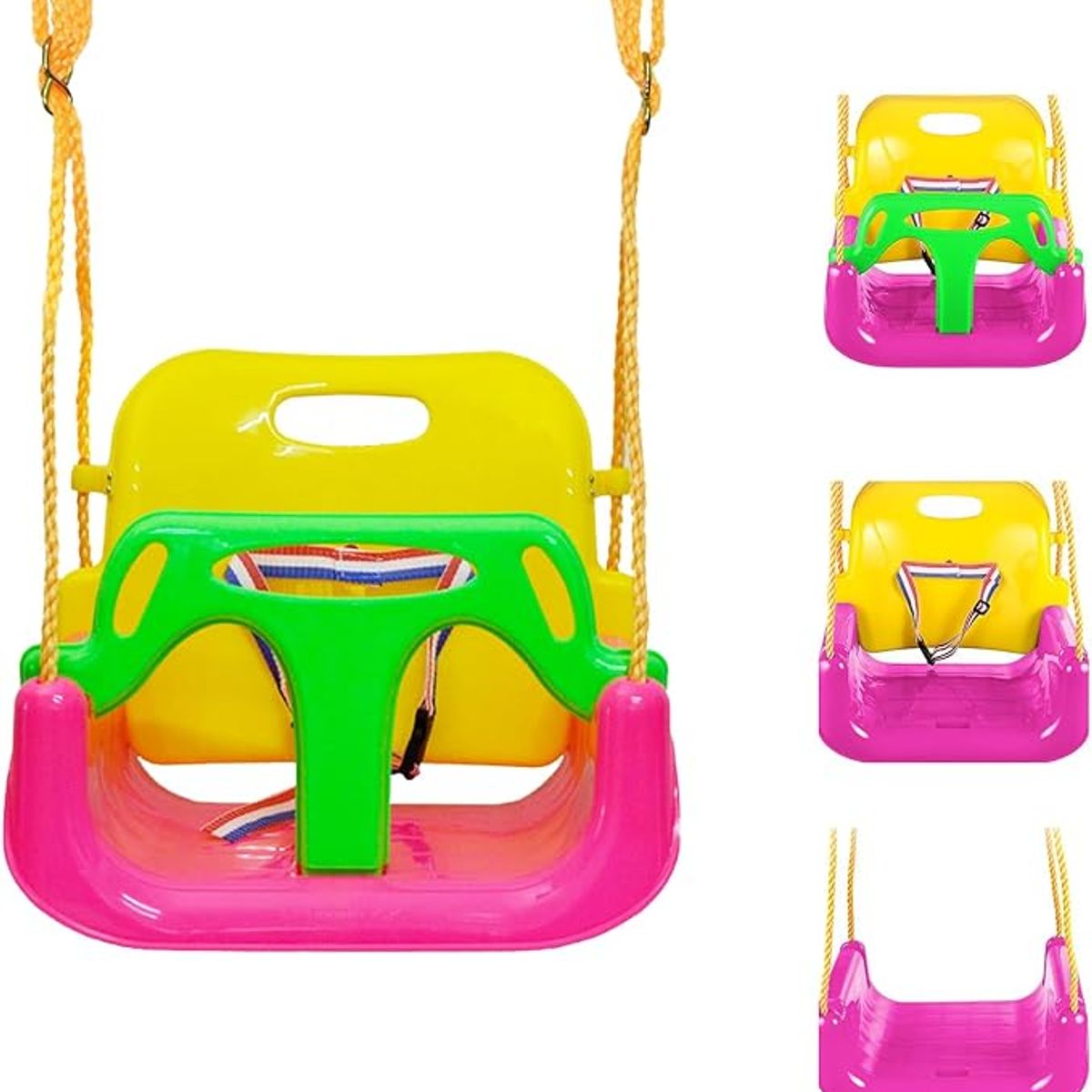 GENERICO - COLUMPIO INFANTIL 3 EN 1 INTERIOR Y EXTERIOR ROSA