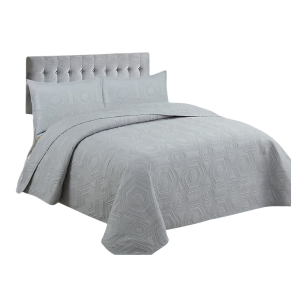 GENERICO - Cubrecama Quilt De Verano 2 Plazas  Color Gris