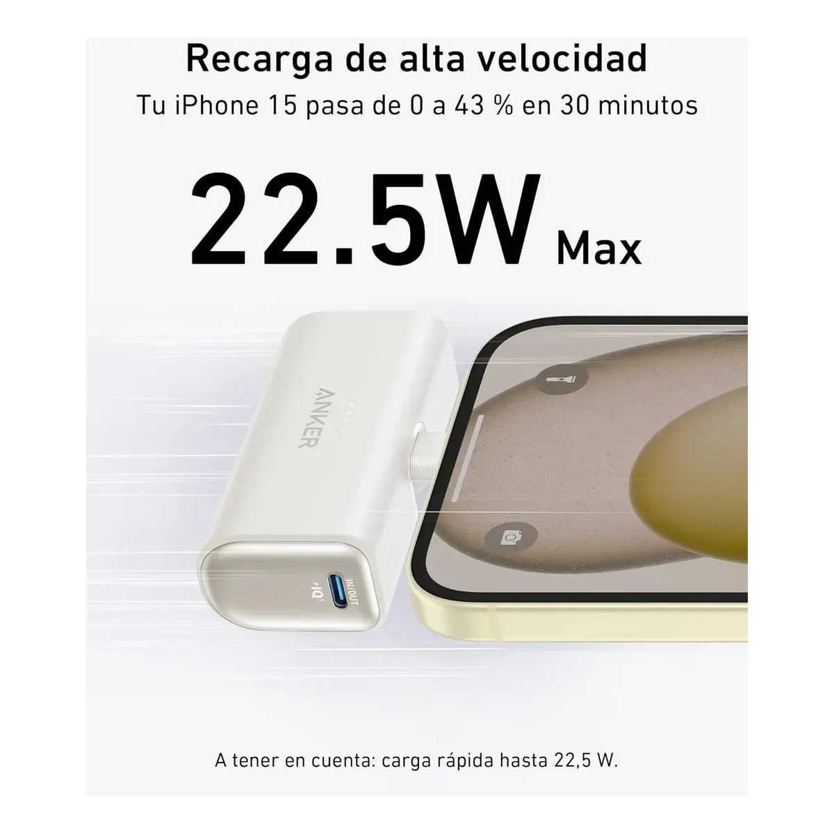 ANKER - Cargador Portátil Power Bank Anker Nano 5000mah 225w