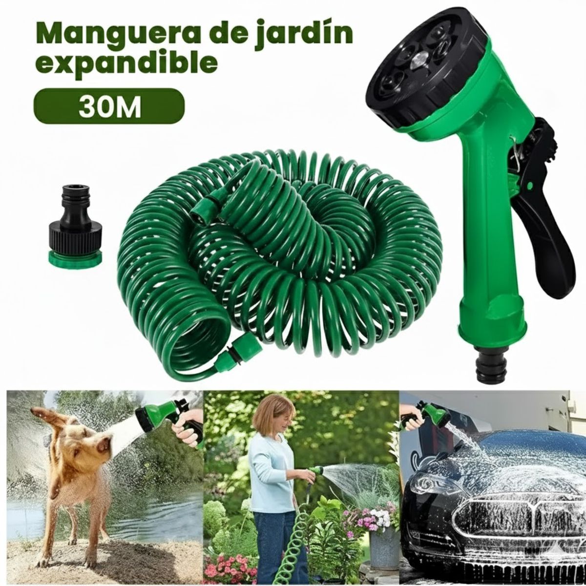 GENERICO - Manguera 30 Mts Espiral Expandible Casa Jardin
