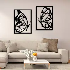 LOS REGALONES - Cuadro Decorativo Artesanal Mariposa en Madera Mdf