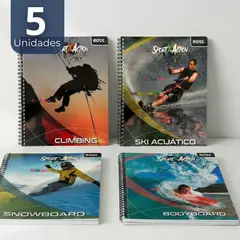 UTILISIMO - Pack 5 Cuadernos Universitario SportX Action Ross 7mm 100 hojas Diseños Surtidos