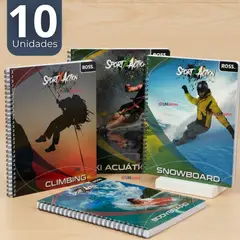 UTILISIMO - Pack 10 Cuadernos Universitario SportX Action Ross 7mm 100 hojas Diseños Surtidos