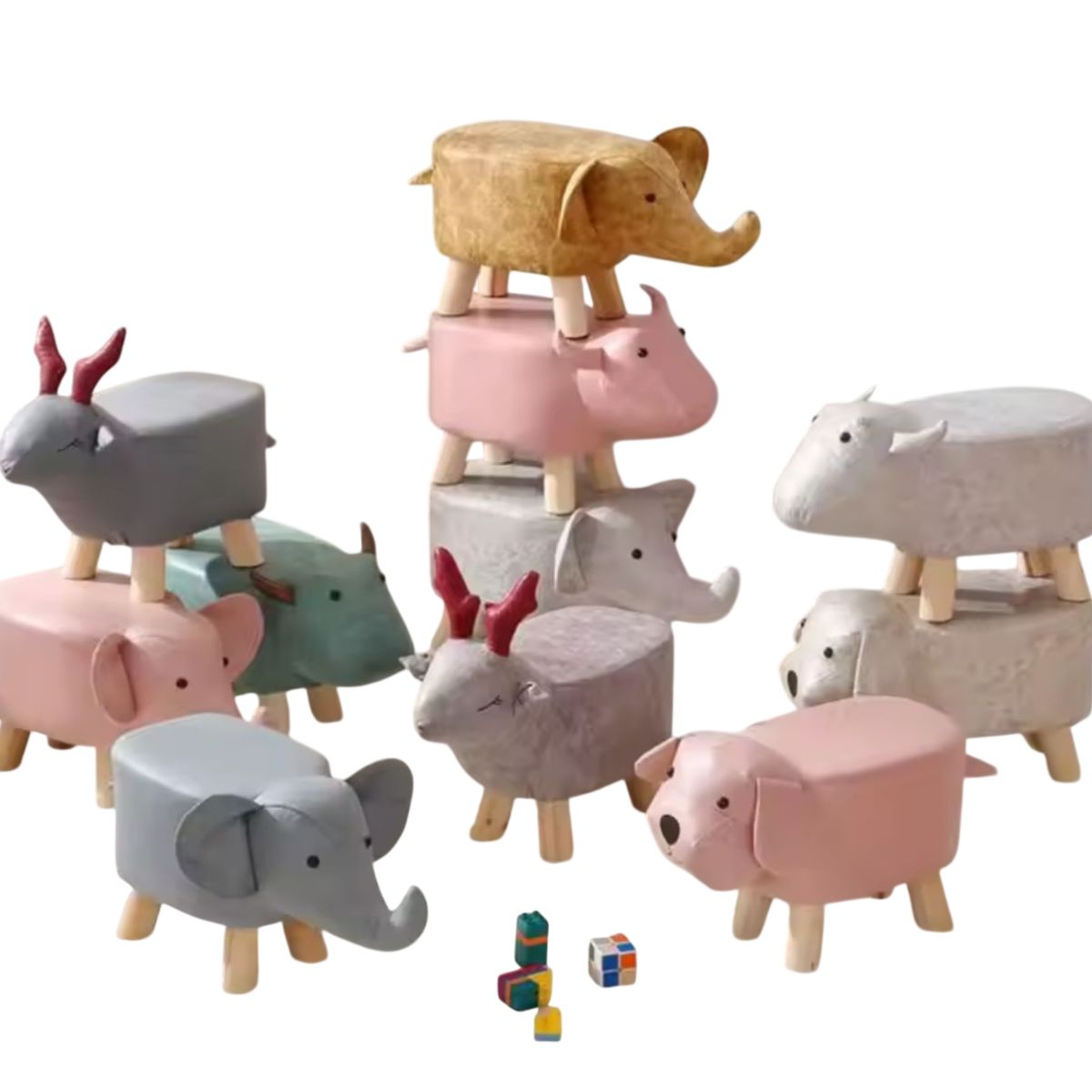 GENERICO - Sillón Infantil De Madera Tipo Taburete Diseño Animal