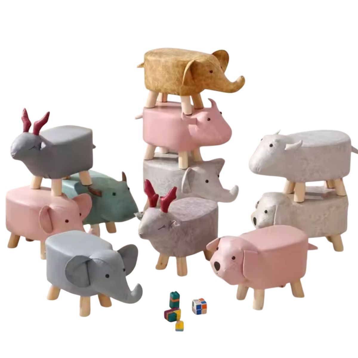 GENERICO - Sillón Infantil De Madera Tipo Taburete Diseño Animal