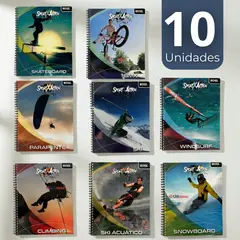 UTILISIMO - Pack 10 Cuadernos Universitario SportX Action Ross 7mm 100 hojas Diseños Surtidos