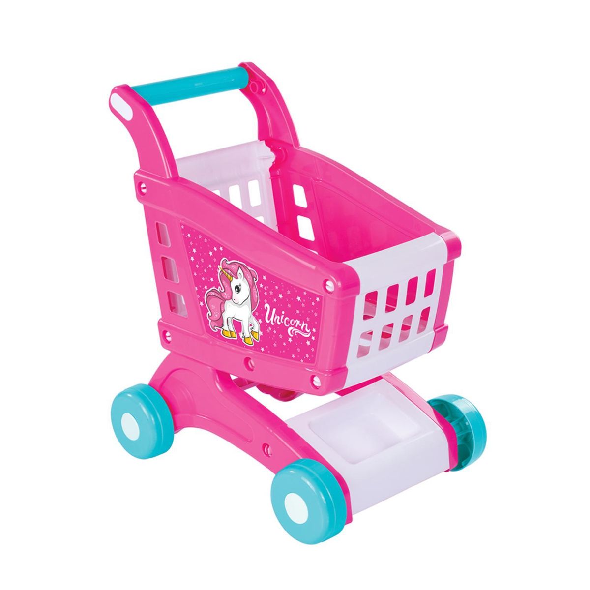 DOLU - Carrito Compra Supermercado Juguete Unicornio 48x30x40cm
