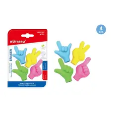 GENERICO - Set Goma de Borrar manos 4 pcs