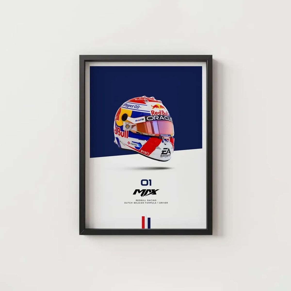 GENERICO - Cuadro Casco Piloto Max Verstappen 1 - Red Bull F1 + Marco