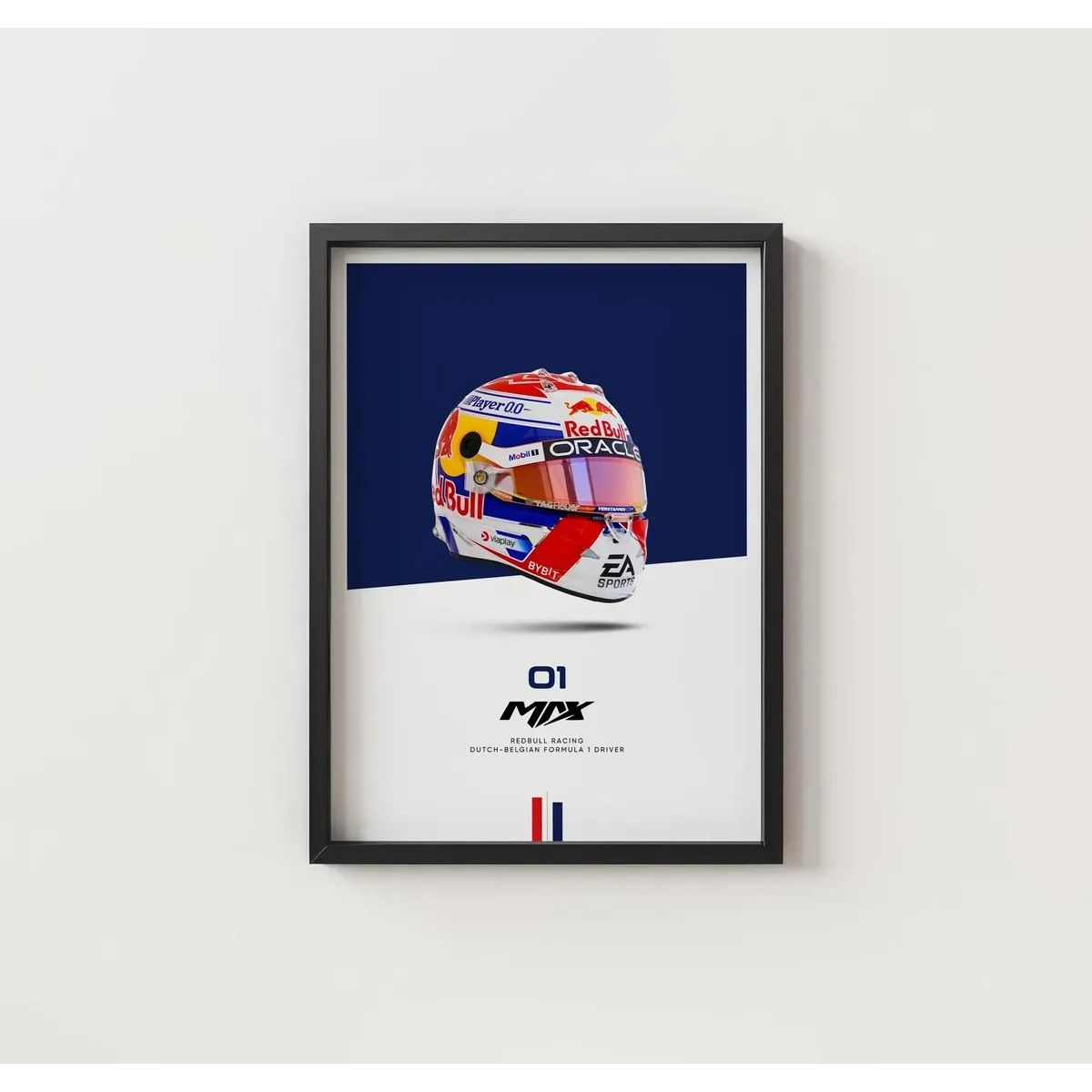 GENERICO - Cuadro Casco Piloto Max Verstappen 1 - Red Bull F1 + Marco