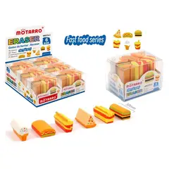 GENERICO - Goma de Borrar Hamburguesa 6pcs 5cm