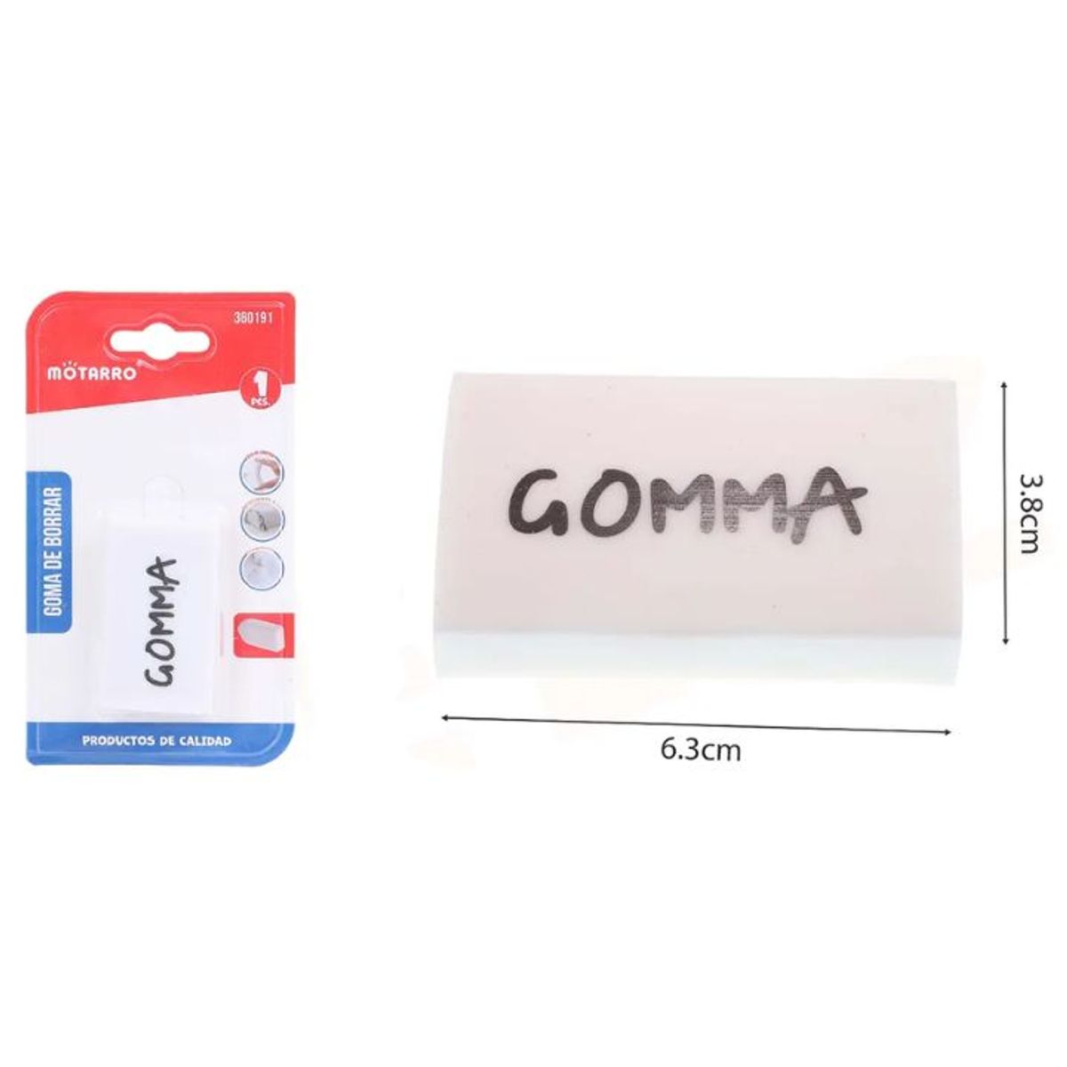 GENERICO - Goma de Borrar Blanca 63x38cm