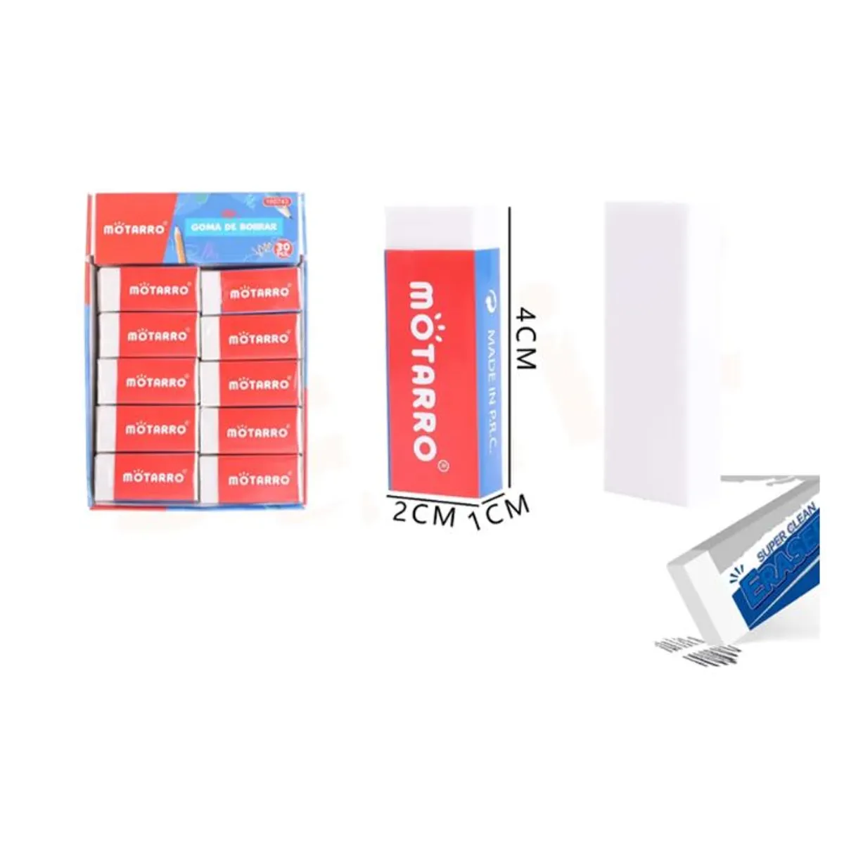 GENERICO - Goma 4x2x1cm 30pcs Blanco