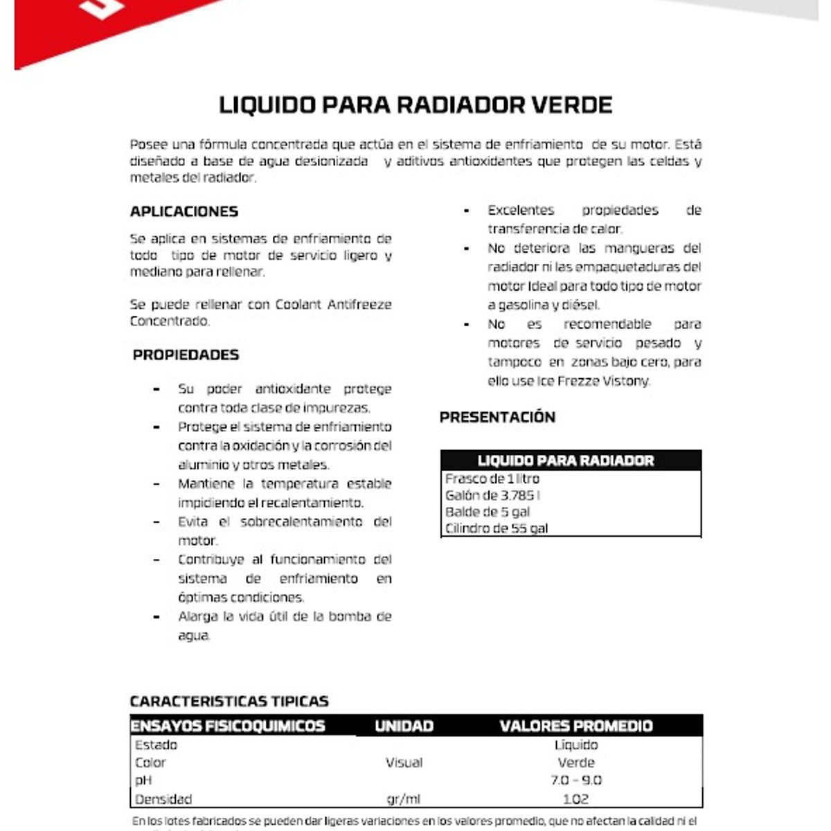 VISTONY - LIQUIDO PARA RADIADOR VERDE