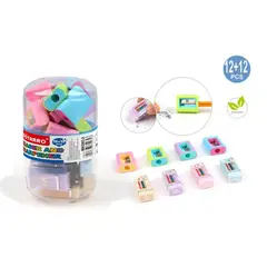 GENERICO - Set 12Sacapuntas+12pcs Goma
