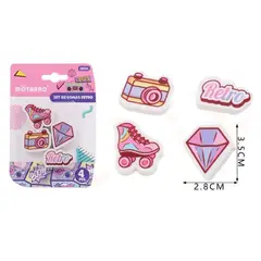 GENERICO - Goma de Borrar Retro 4pcs 3x2cm