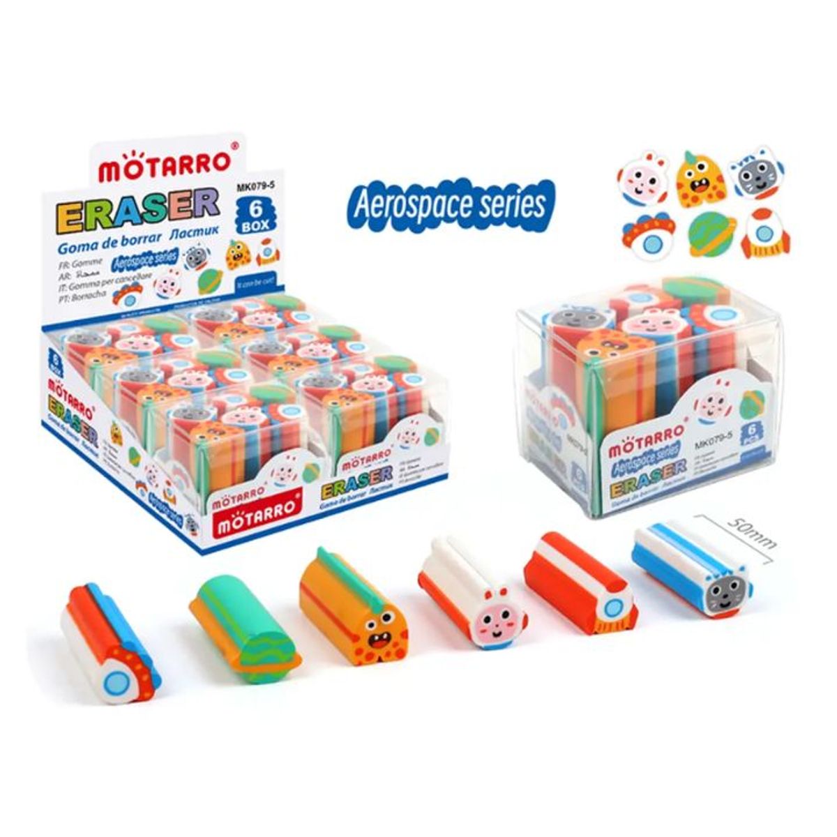 GENERICO - Goma de Borrar Astronauta 6pcs 5cm