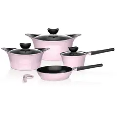GENERICO - Batería Cocina Aluminio Fundido 7 piezas Fortis Pink