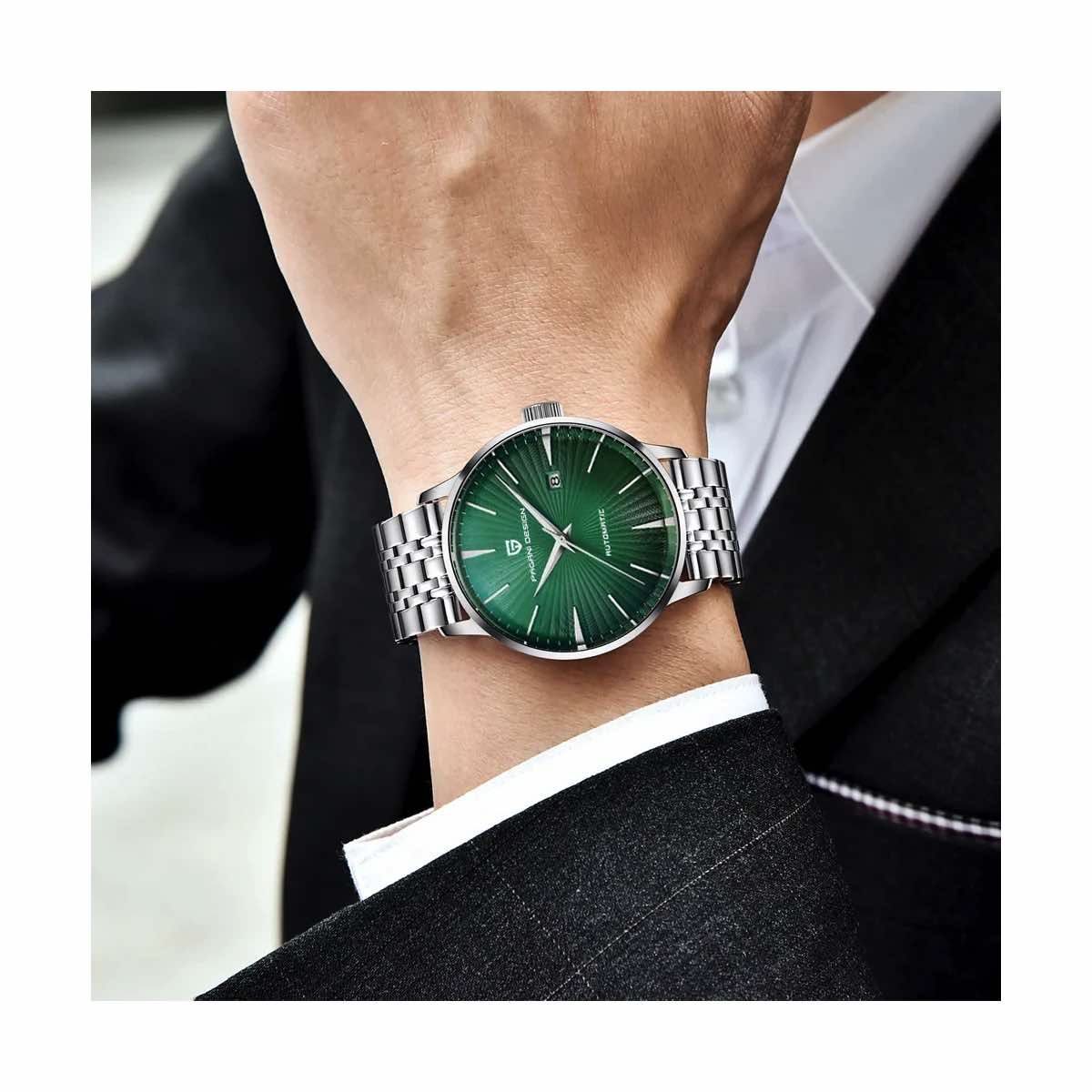 PAGANI - Reloj Pagani Design Automático Presage 43mm - Verde con Correa Acero Inoxidable