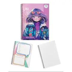 GENERICO - Set 8 Cuaderno Universitario 100 Hojas Espiral Doble 7mm Variados