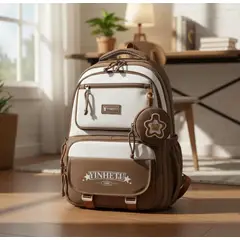 GENERICO - Mochila Bolso Escolar cute kawai color Marron