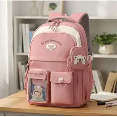 GENERICO - Bolso Mochila Escolar cute aesthetic Color Rosado