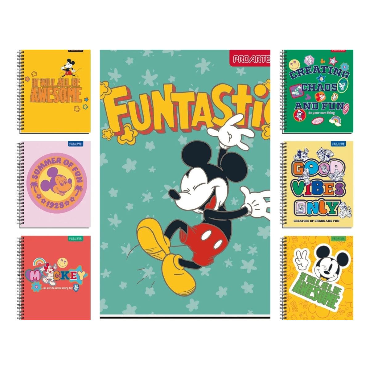 GENERICO - Cuaderno Universitario Mickey 100 Hojas 10 Un Proarte Surtido