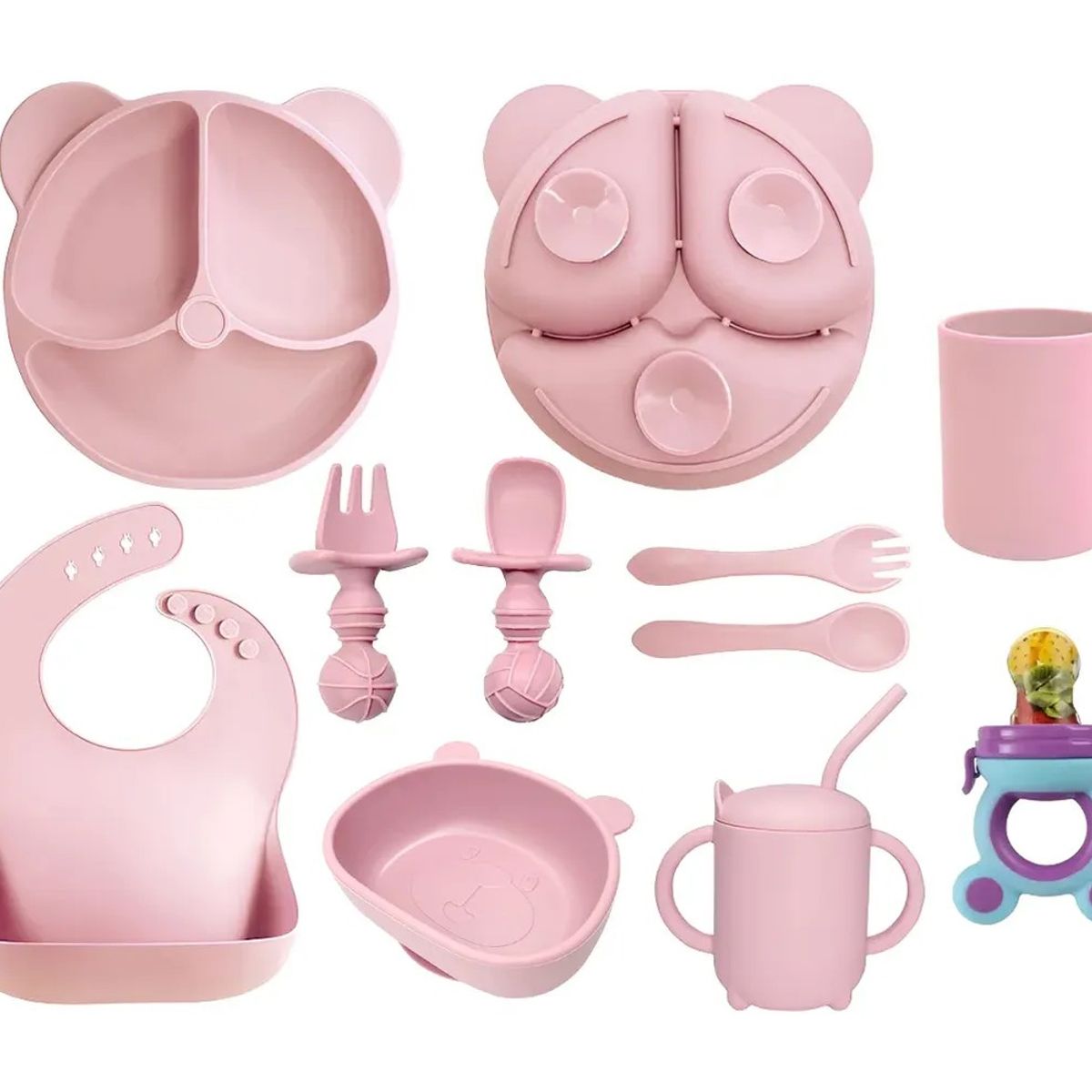 GENERICO - Set De Alimentación Silicona Dividida Con Ventosa Bebés 10pz BELUG