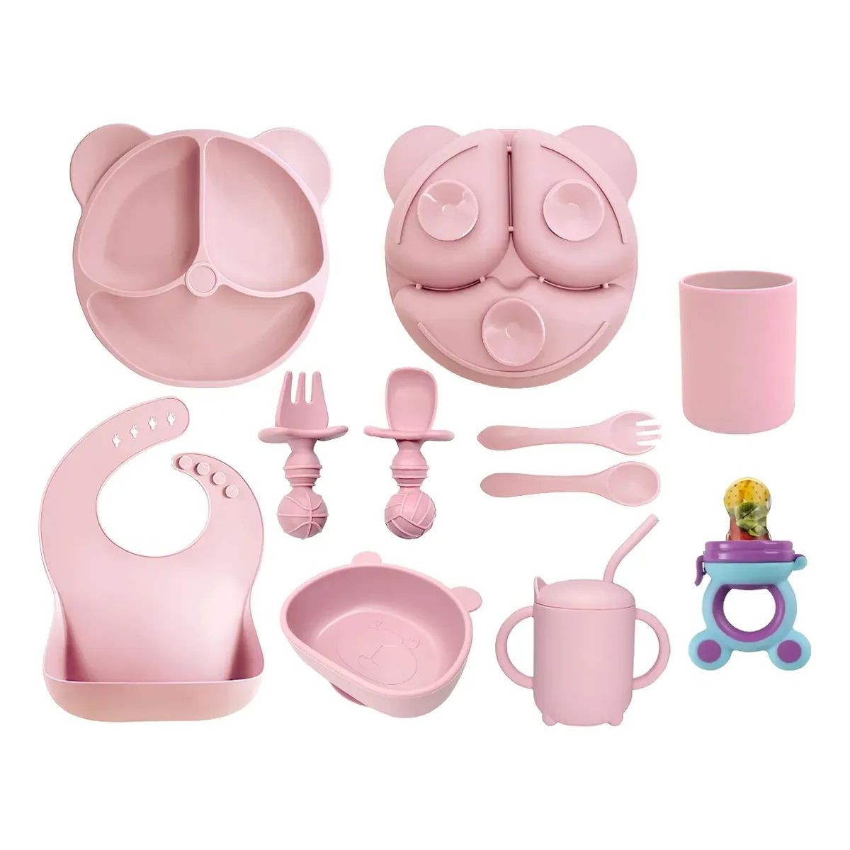 GENERICO - Set De Alimentación Silicona Dividida Con Ventosa Bebés 10pz BELUG