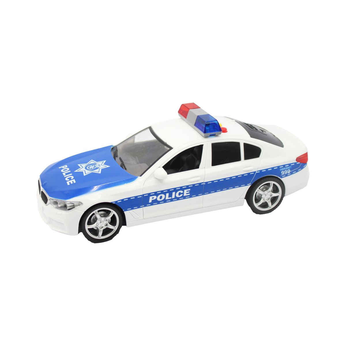 DBLUE - Juguete Auto Policía Con Luces Sonido Y Fricción DBG1674