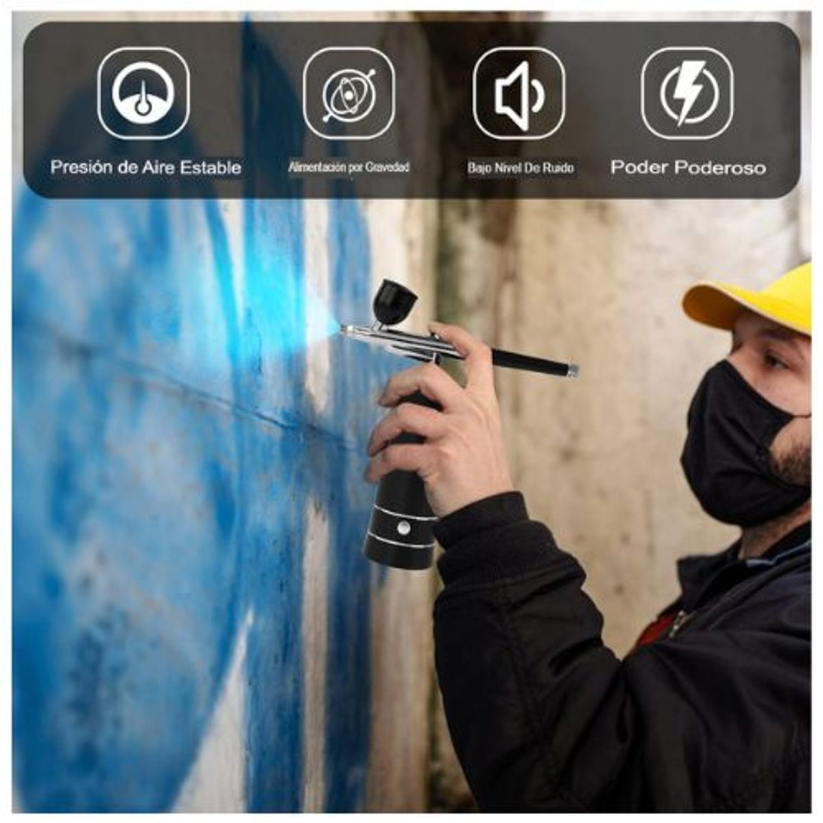 GENERICO - Aerógrafo Profesional Con Compresor 27psi